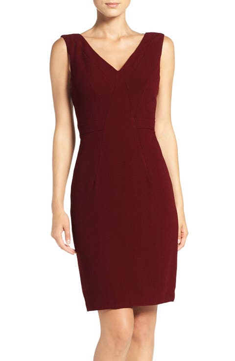 Seamed Woven Sheath Dress (Regular & Petite)