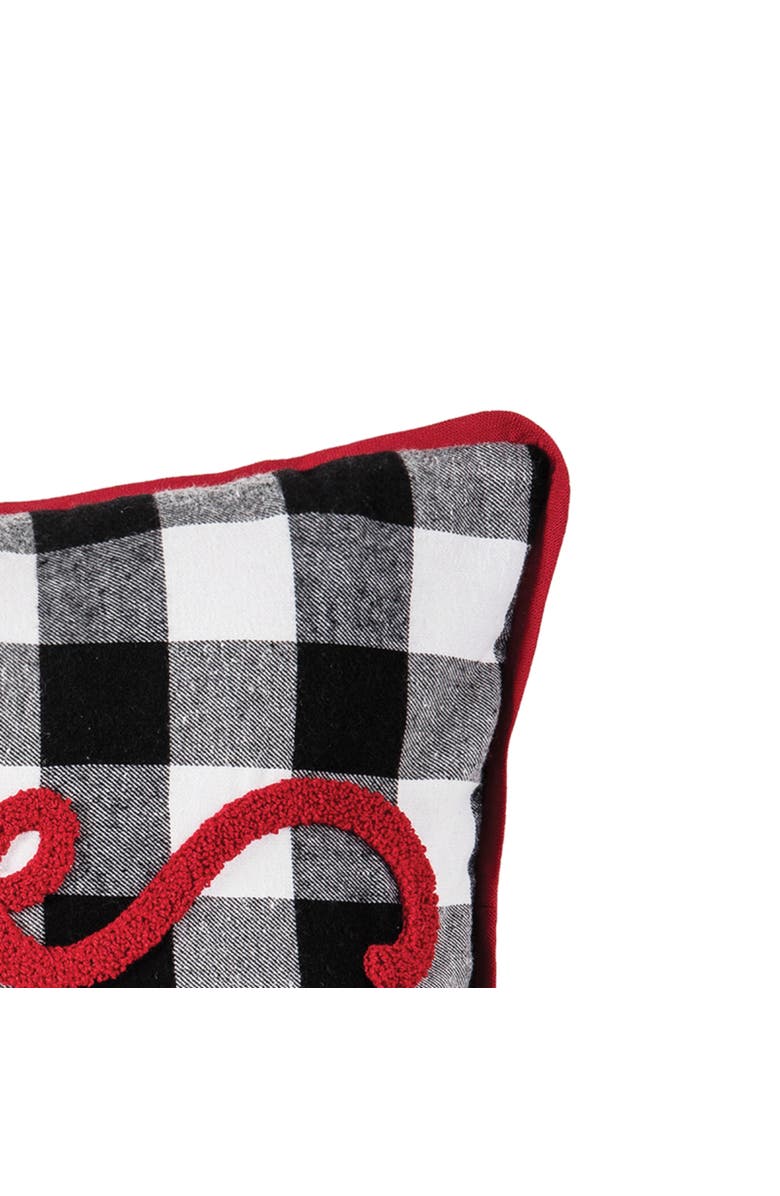 C&F Home Franklin Farmhouse Check Believe Christmas Accent Pillow, 12" x 24", Alternate, color, Black