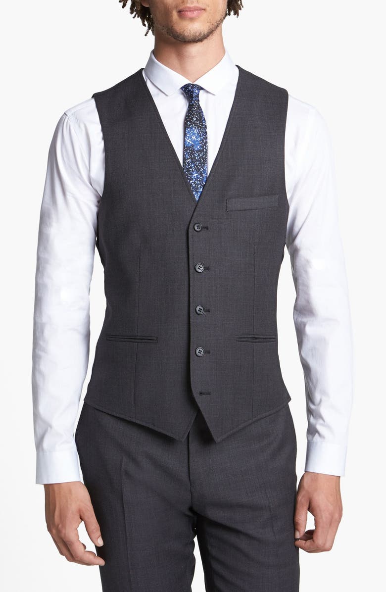 Topman Slim Fit Vest, Main, color, 