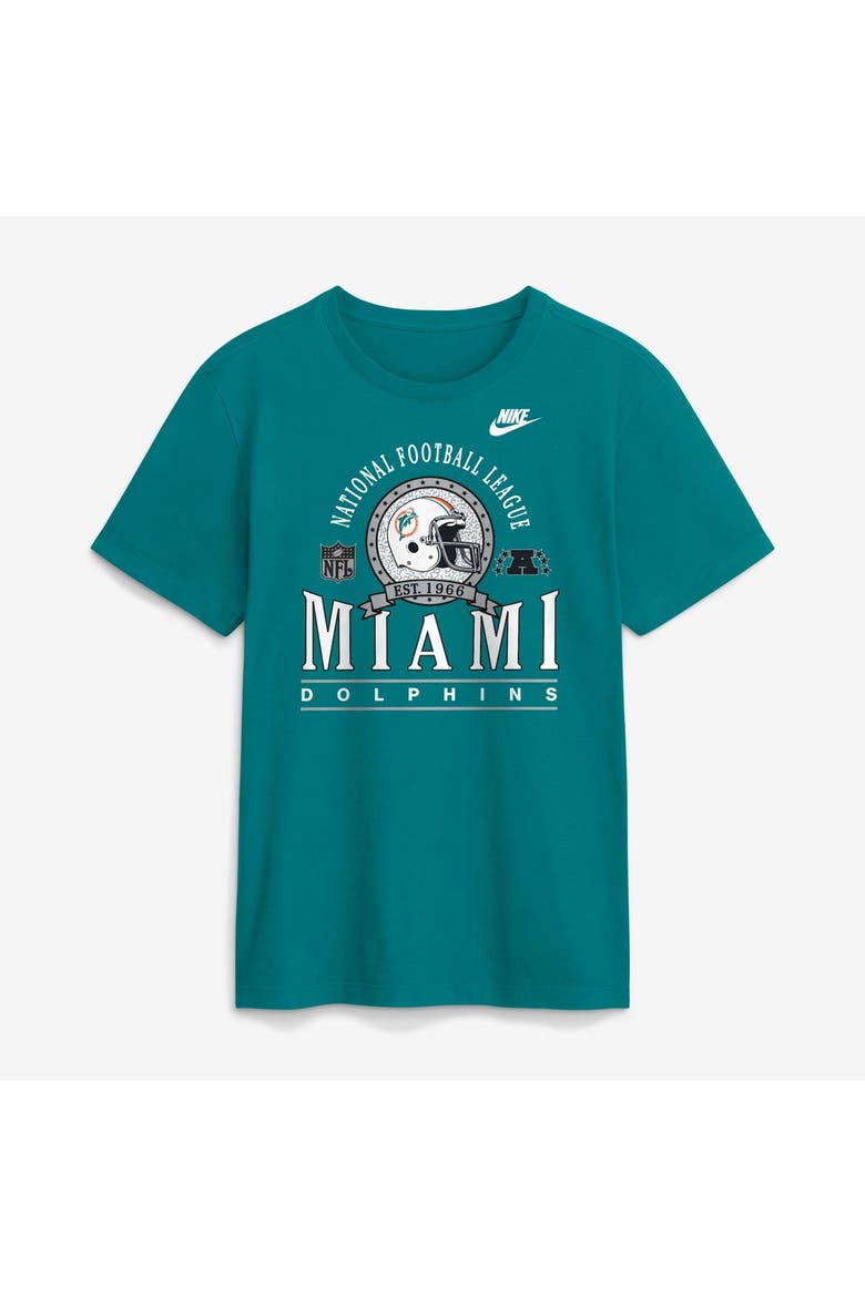 Men's Nike Aqua Miami Dolphins Rewind Team Spirit Essential Cotton T-Shirt, Main, color, Aqua
