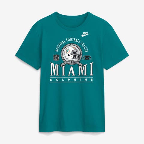 Men's Nike Aqua Miami Dolphins Rewind Team Spirit Essential Cotton T-Shirt