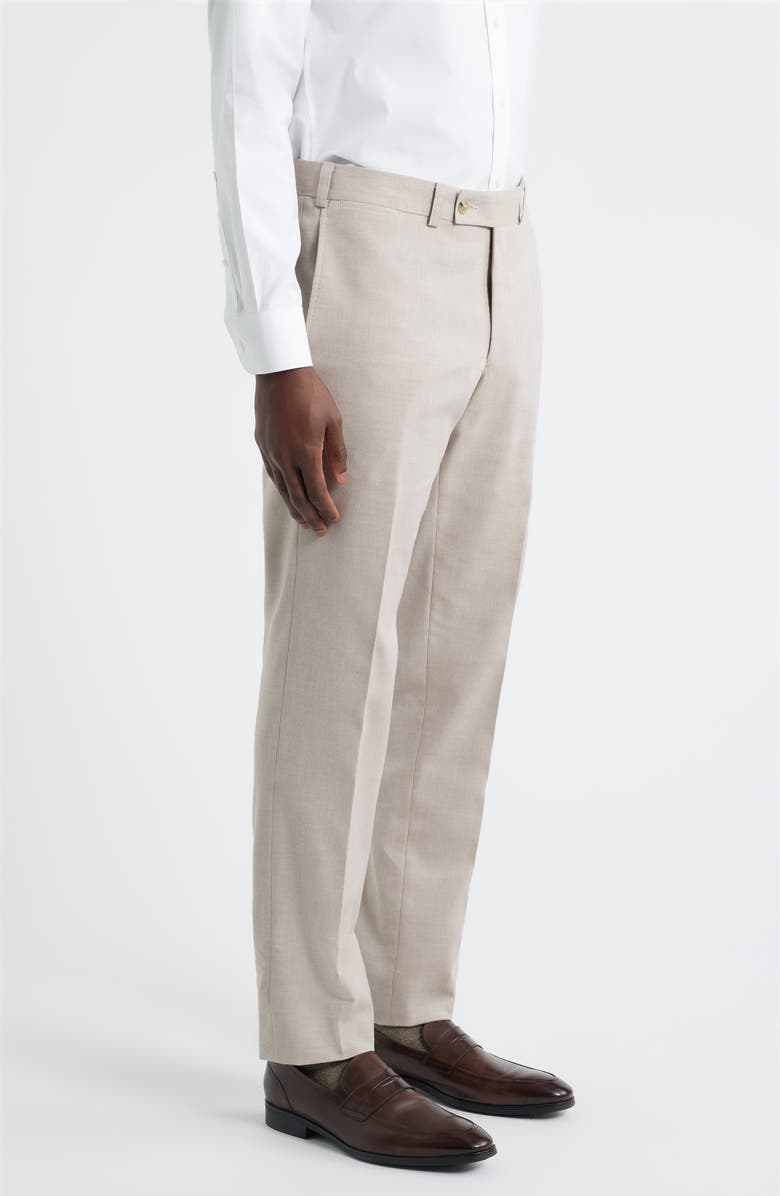 Jack Victor Piero Flat Front Stretch Cotton & Wool Pants, Alternate, color, Light Tan