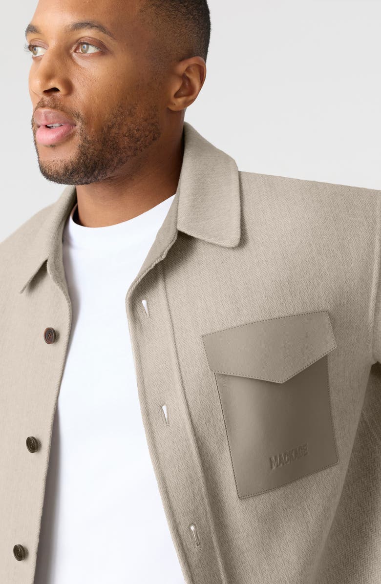 Mackage Emmanuel Double Face Wool Overshirt, Alternate, color, Taupe Mix-Taupe