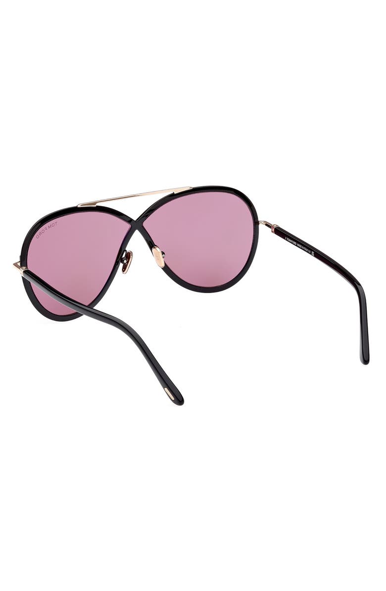 TOM FORD Rickie 65mm Oversize Round Sunglasses, Alternate, color, 