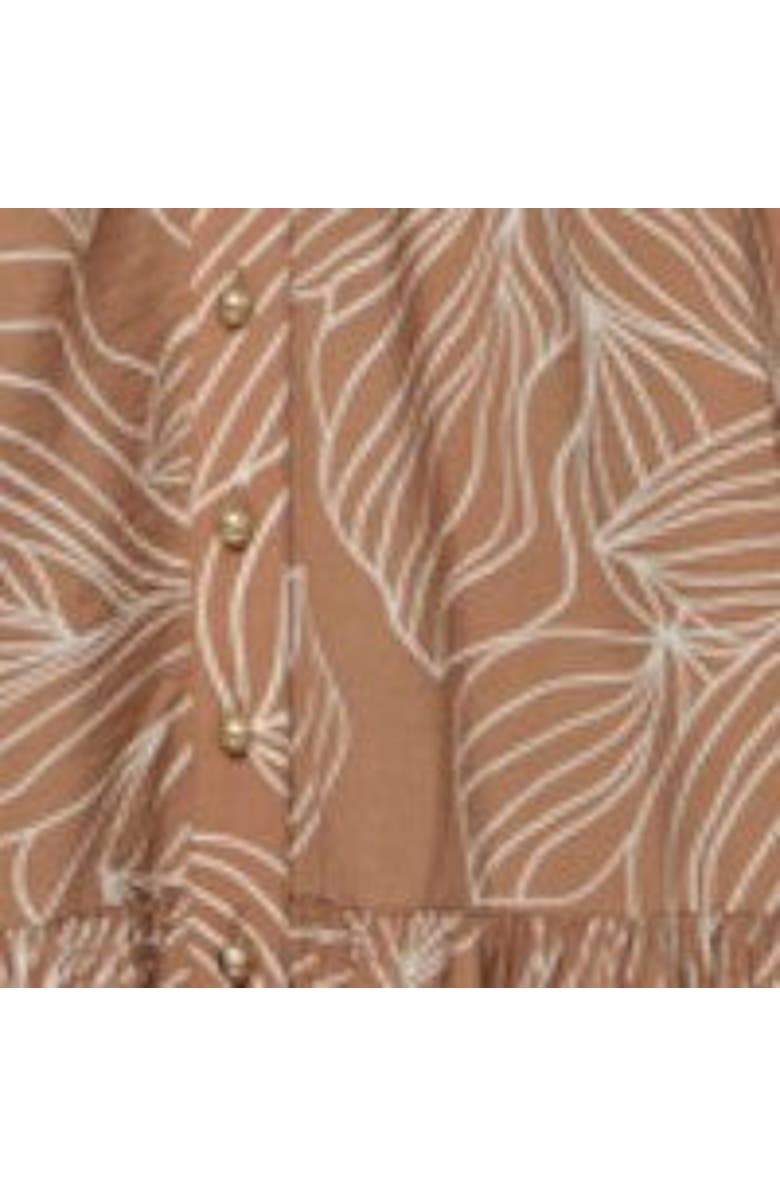 MINT VELVET Floral Print Maxi Shirt Dress with Puff sleeves, Alternate, color, Camel