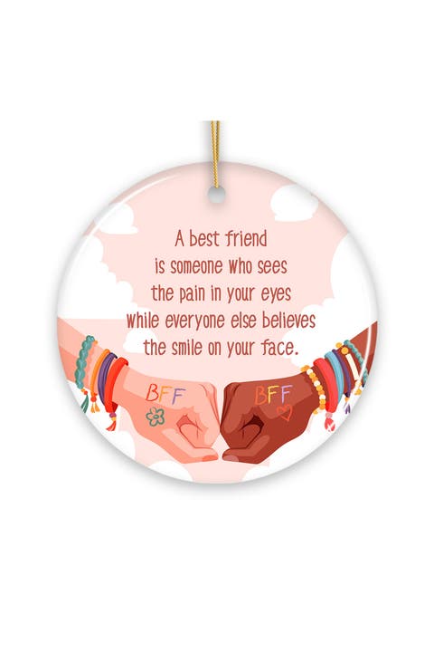 Bff Fist Bump Friendship Quote Ornament