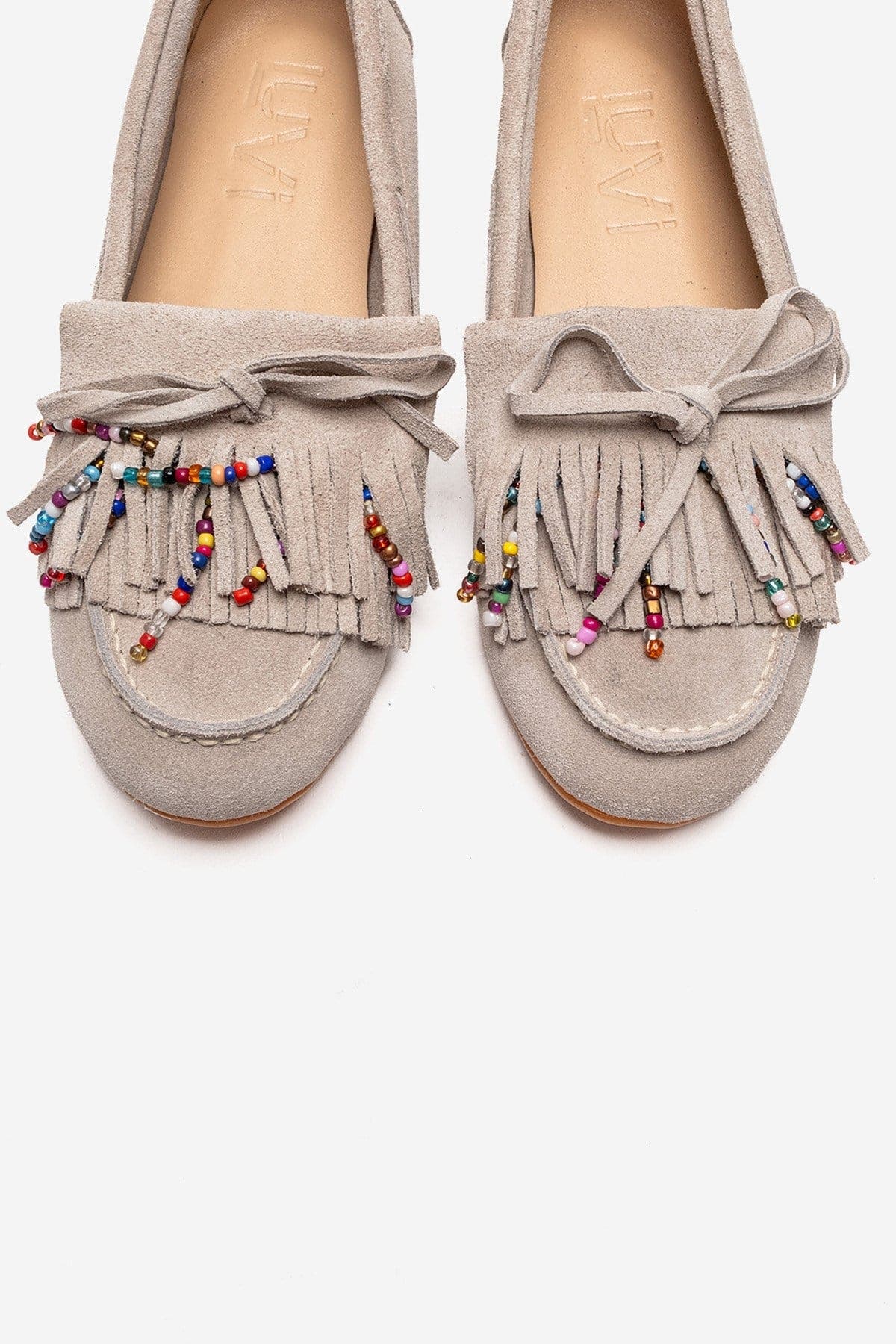 Forever & Always Shoes Evelyn Leather Loafer, Alternate, color, Beige Suede