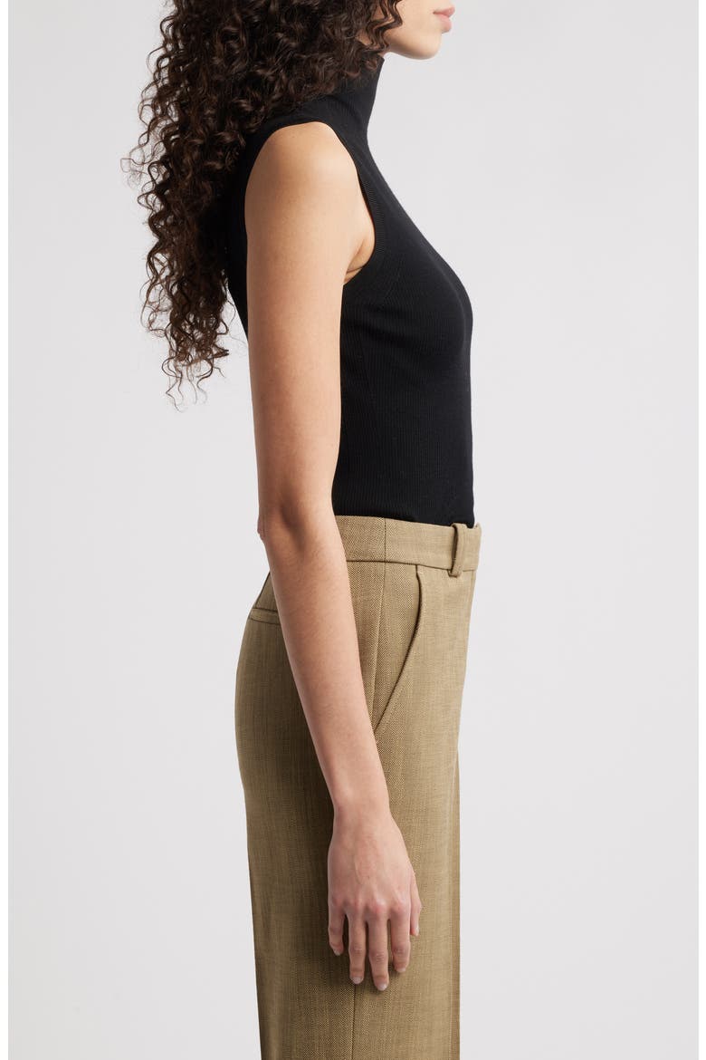 Fermesa Sleeveless Turtleneck Sweater, Alternate, color, BLK