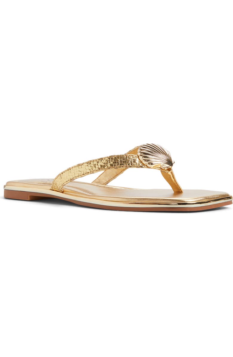 ALDO Conchiglia Flip Flop, Main, color, Gold