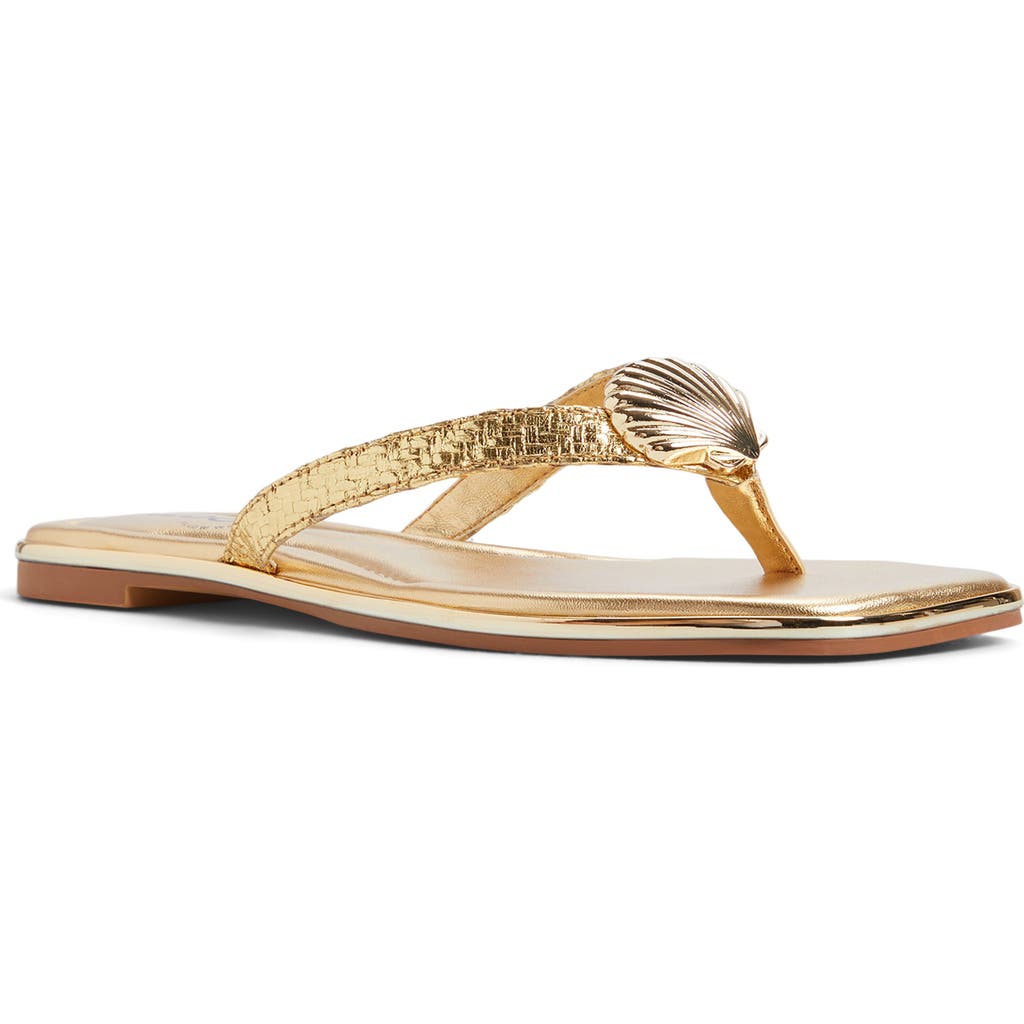 Aldo Conchiglia Flip Flop In Gold