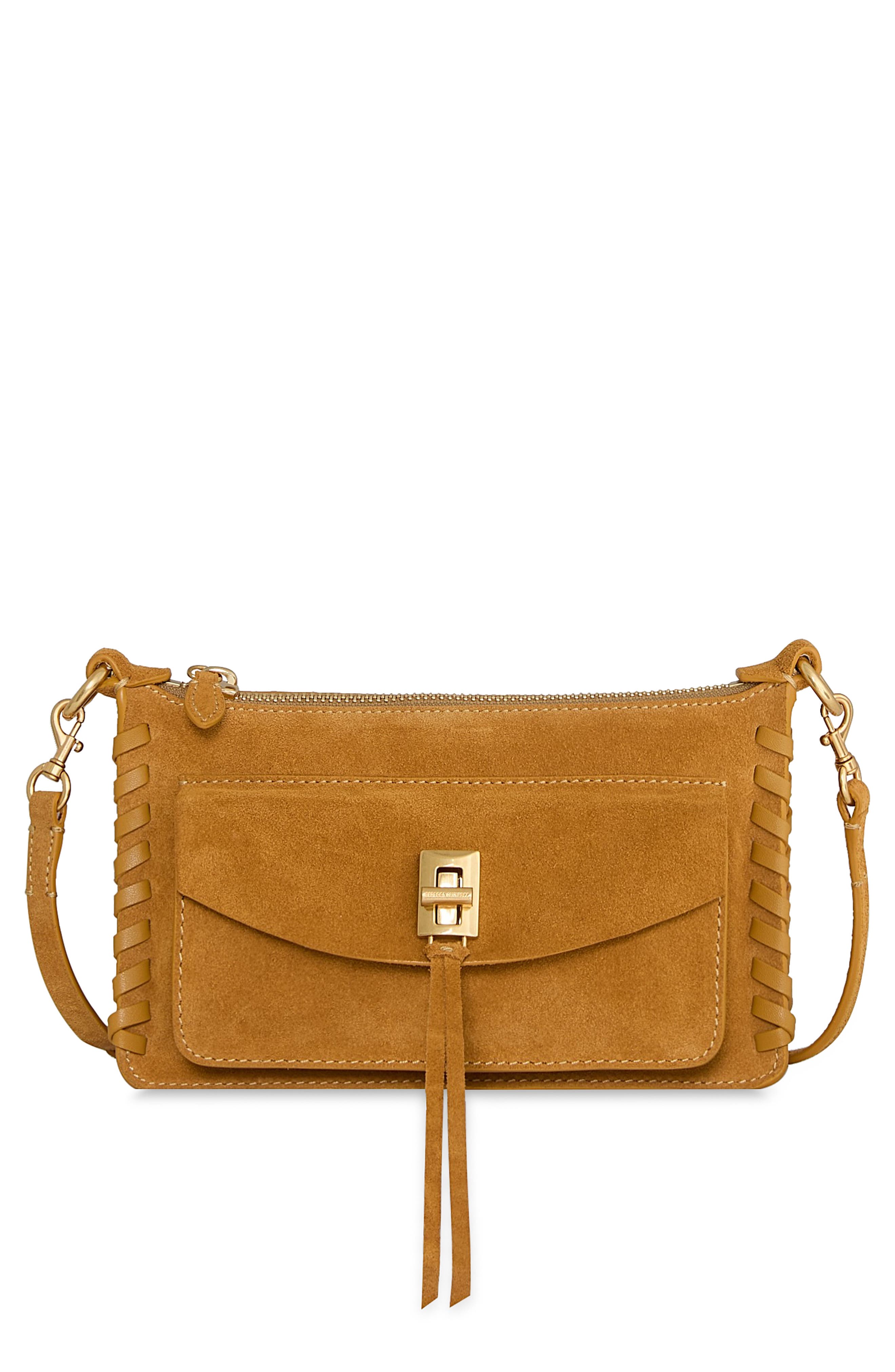 Rebecca Minkoff Darren Whipstitched Mini Top Zip Crossbody Bag, Main, color, 