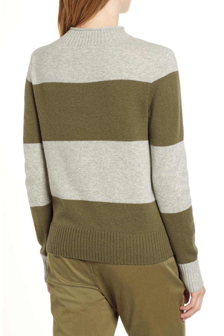 1988 Stripe Roll Neck Sweater, Alternate, color, HEATHER LIGHT IVORY BLACK