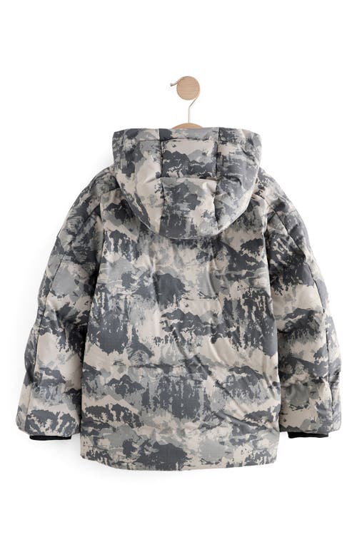 Next Kids' Camo Print Hooded Jacket In Gray