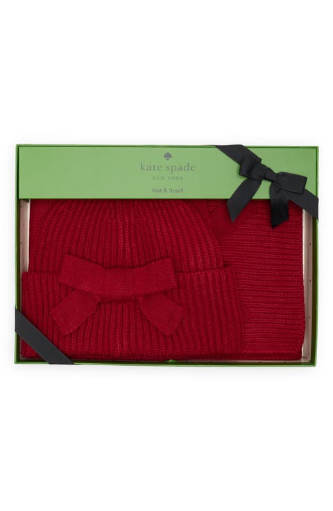 Bow Cuff Hat & Scarf Set