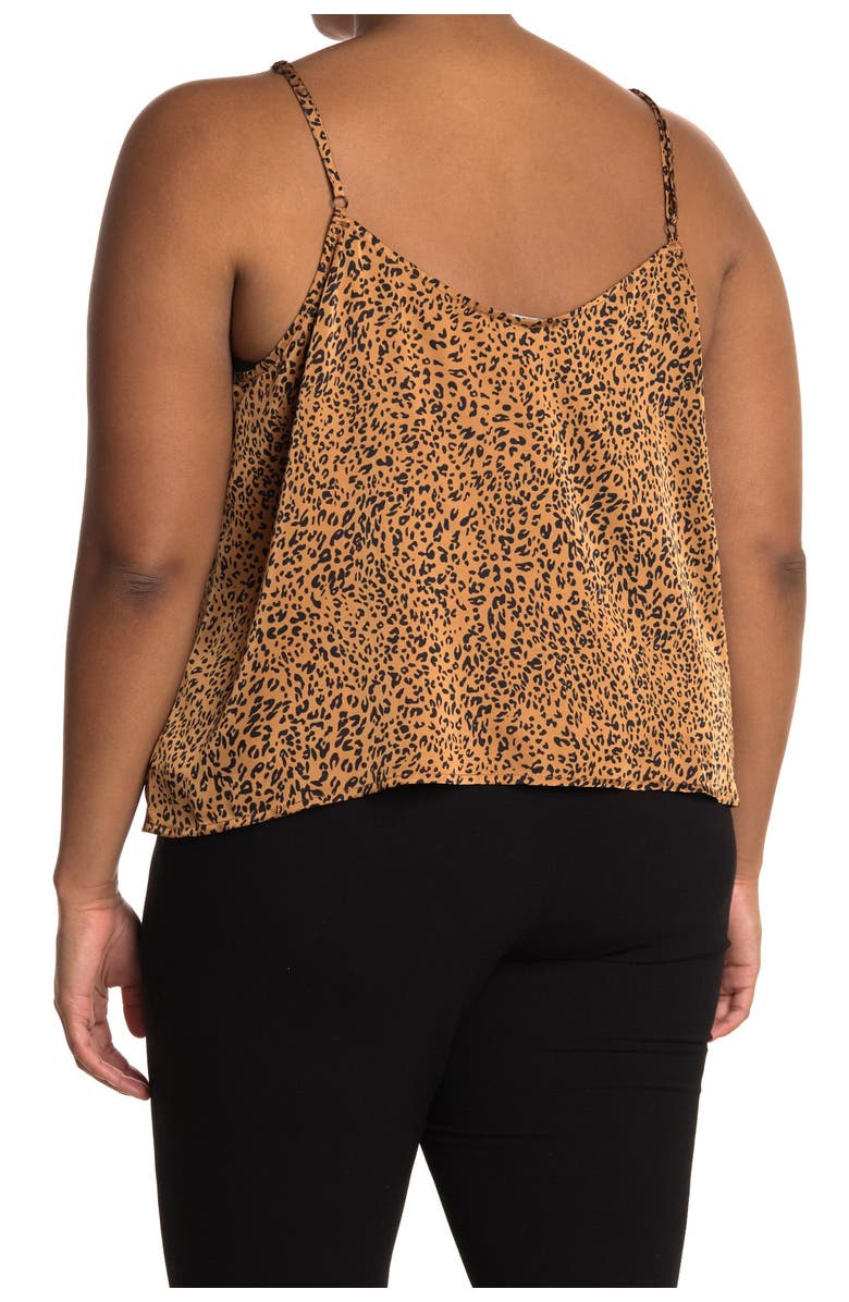 Sanctuary Leopard Print Button Satin Camisole Tank Top, Main, color, 