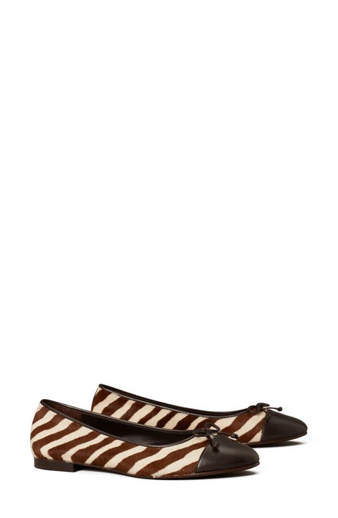 Leopard Print Genuine Calf Hair Ballet Flat