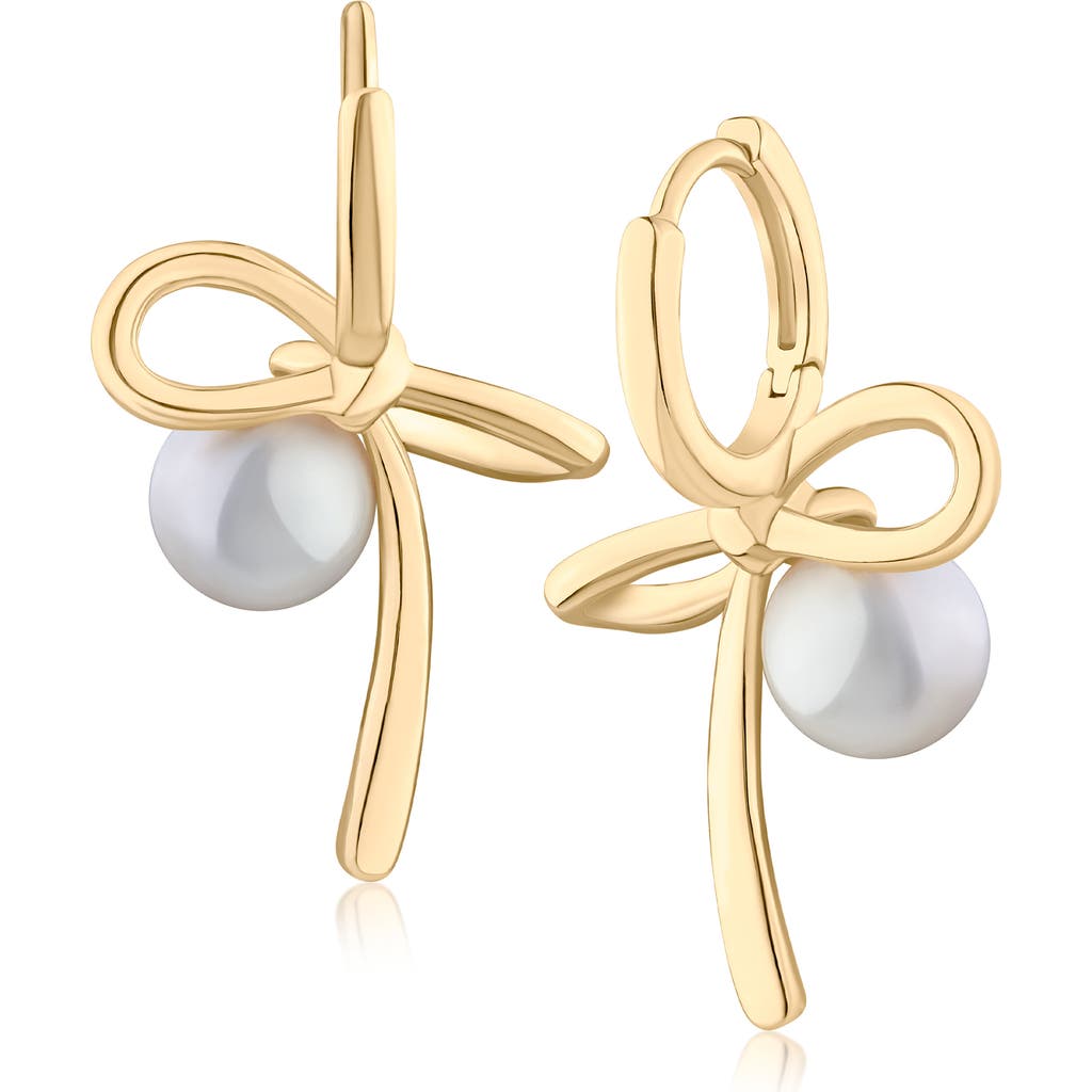 Jardin Modern Faux Pearl Bow Drop Earrings In Multi
