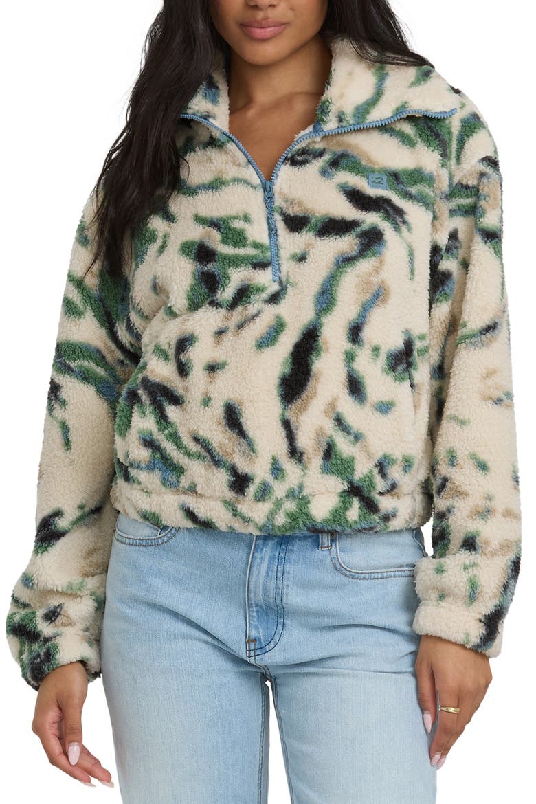 Barra High Pile Fleece Half Zip Pullover, Main, color, WHITECAP