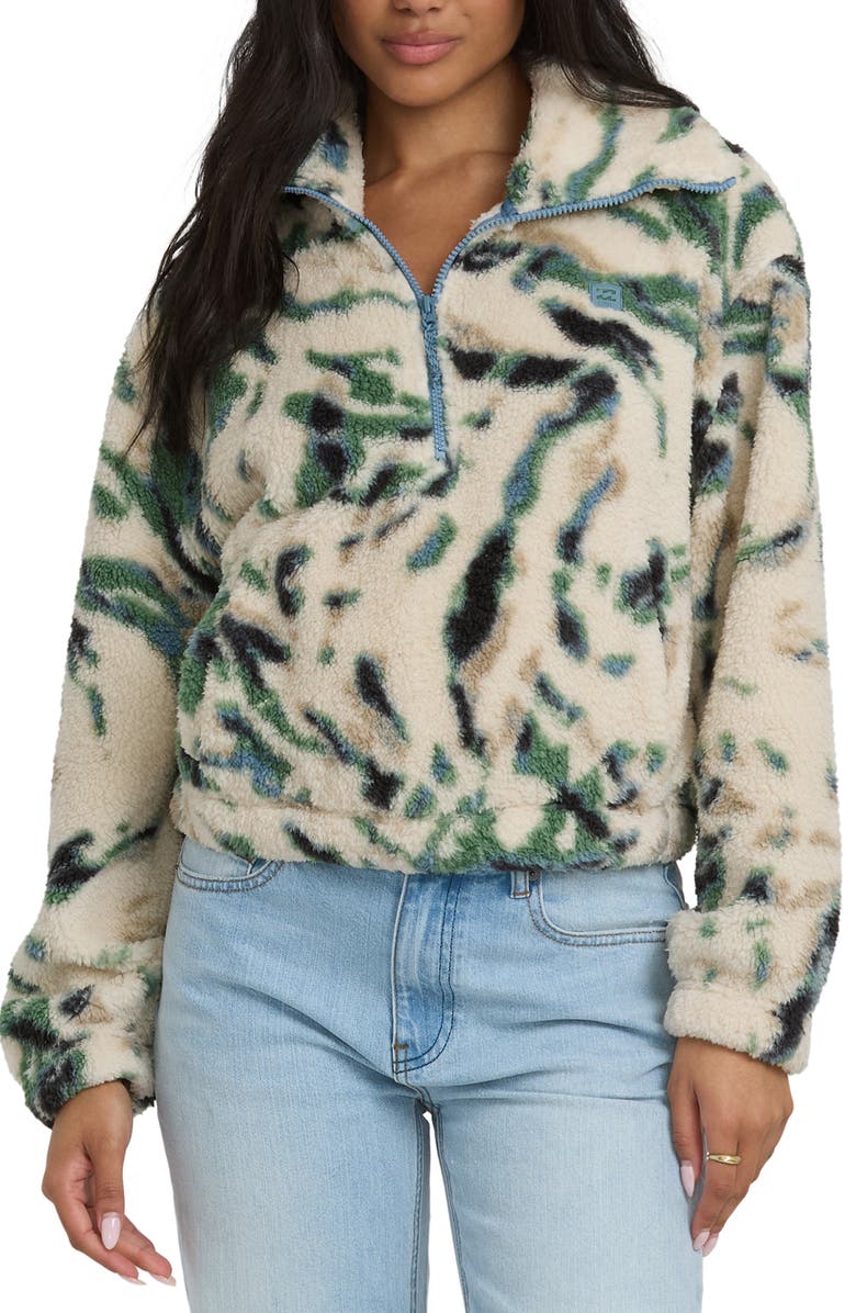 Billabong Barra High Pile Fleece Half Zip Pullover, Main, color, Whitecap