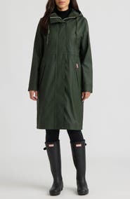 Hunter Darcy Longline Rubberized Rain Coat