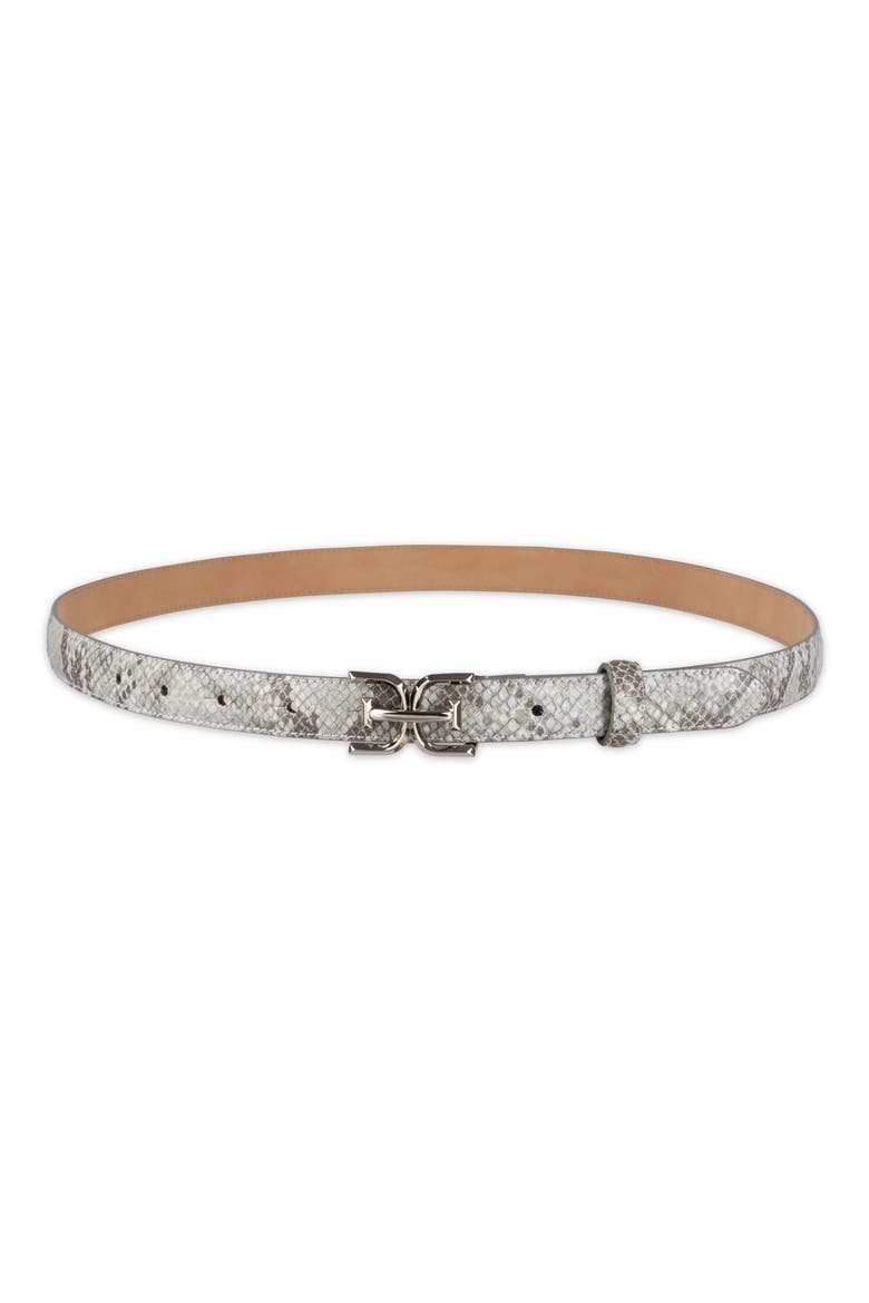 Feather Edge Patent Leather Belt, Alternate, color, GREY/ WHITE
