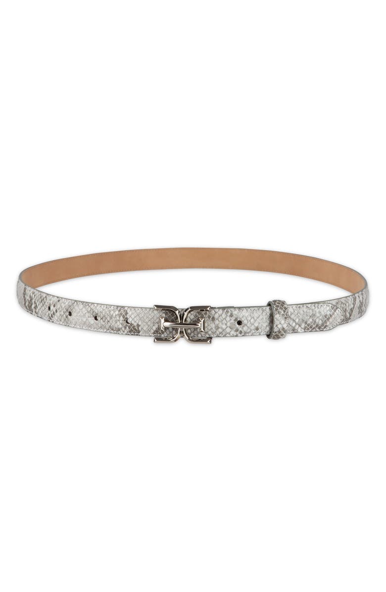 Sam Edelman Feather Edge Patent Leather Belt, Alternate, color, Grey/ White