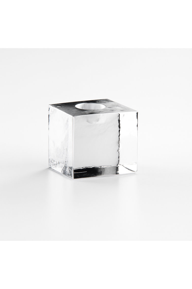 Crystal Clear Ice Cube Mold With Garnish Holder - Eight 2" Square Ice Cubes, Alternate, color, Clear