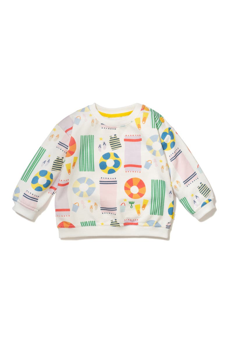 Recycled Cotton & Organic Cotton Graphic Sweatshirt, Main, color, NATURAL/ BEACH