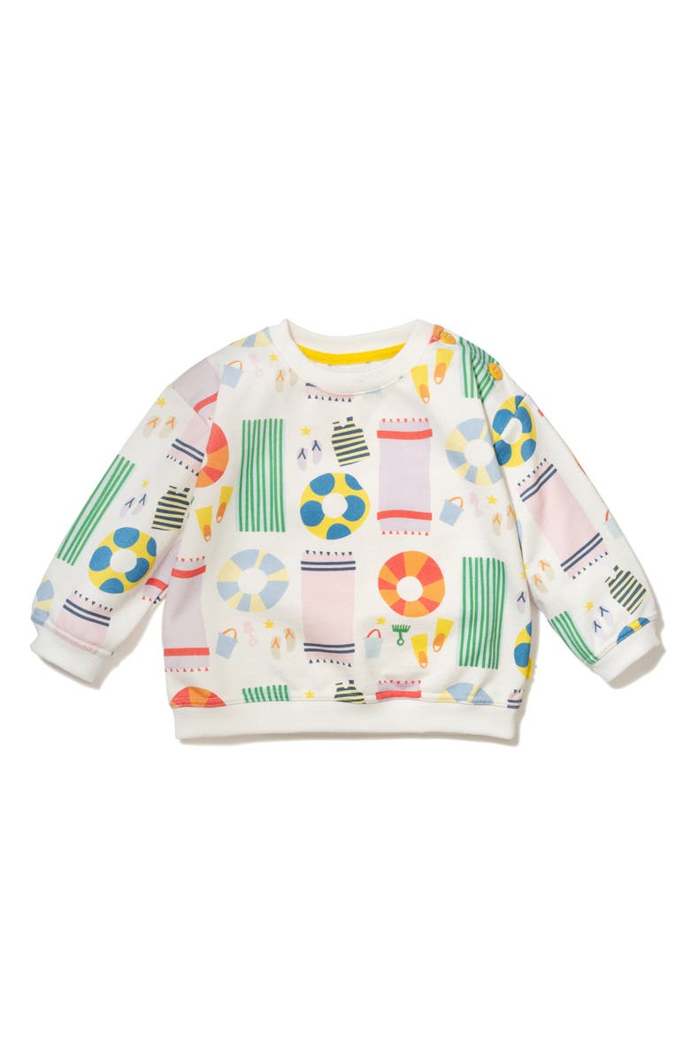 Mon Coeur Recycled Cotton & Organic Cotton Graphic Sweatshirt, Main, color, Natural/ Beach