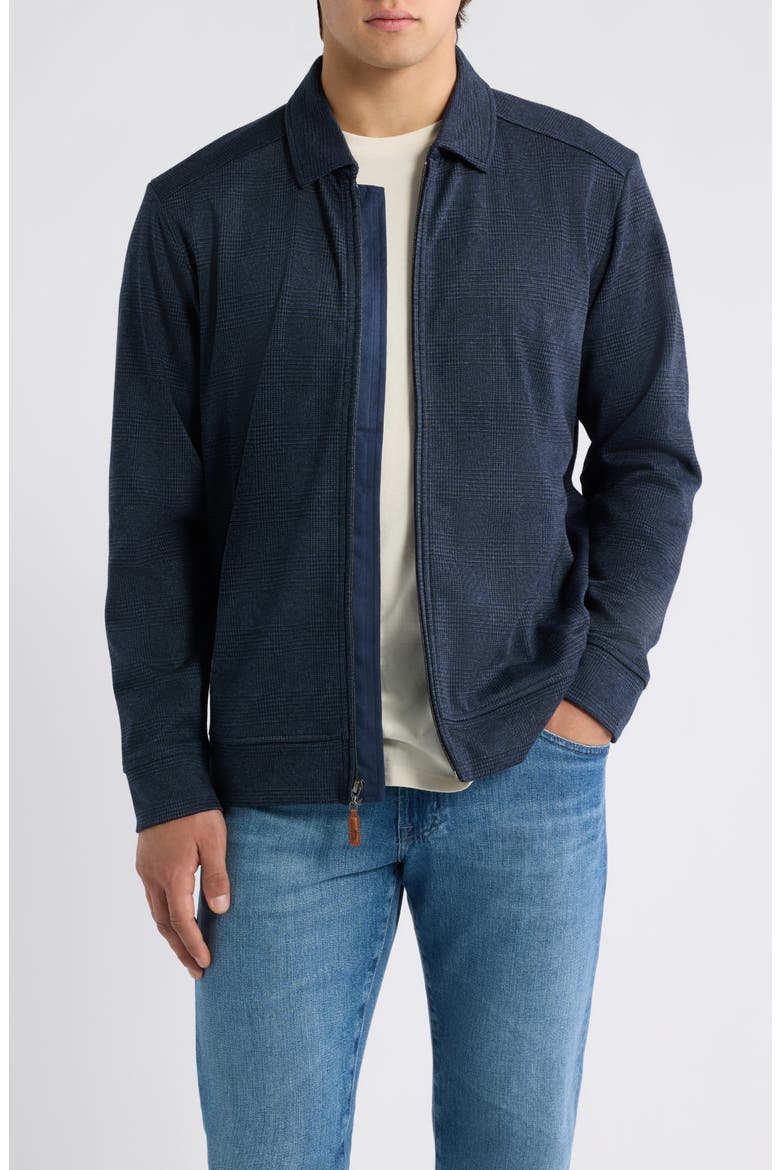 Oak Park Glen Plaid Full Zip Jacket, Main, color, DRESS BLUES