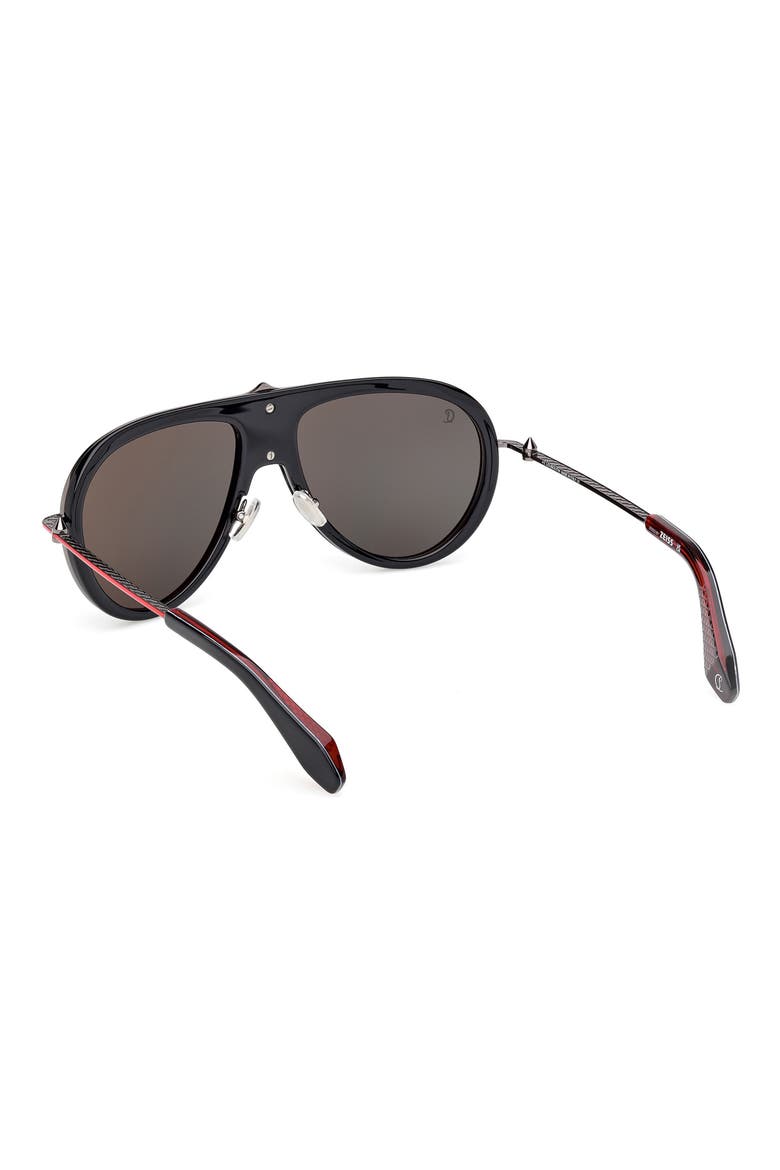 63mm Pilot Sunglasses, Alternate, color, BLACK / GUNMETAL RED ENAMEL