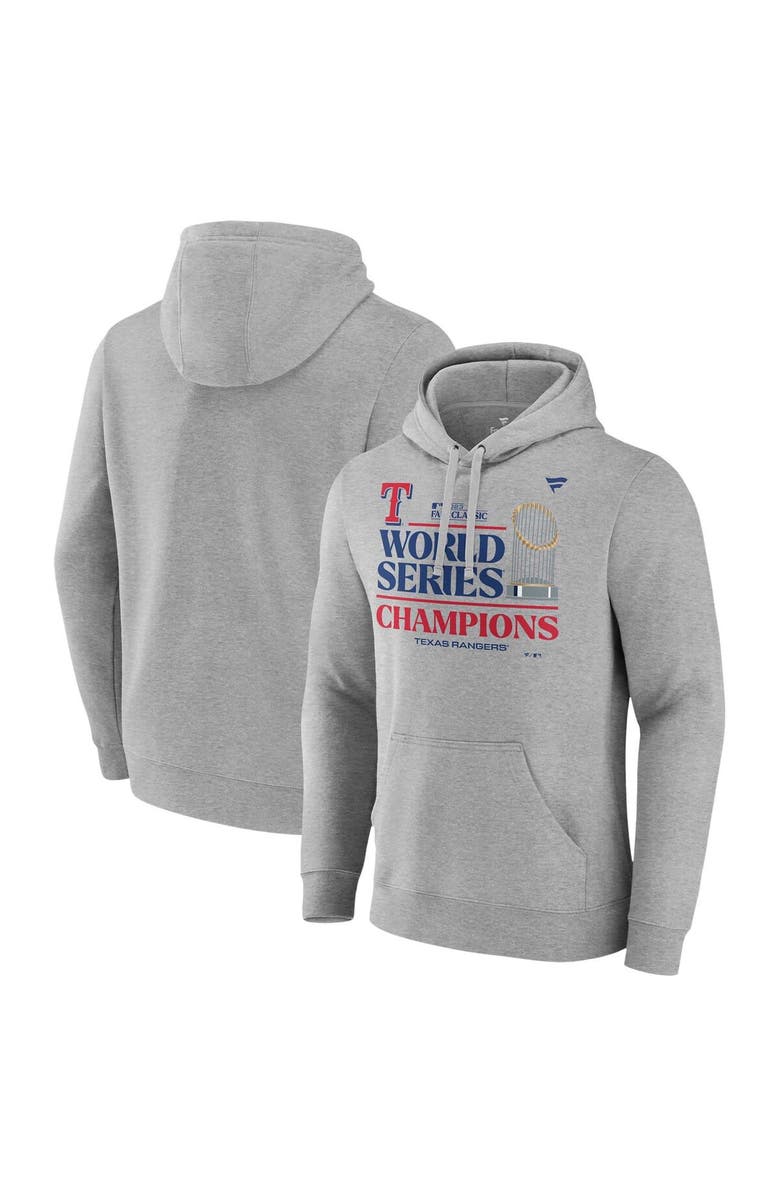 PROFILE Men's Fanatics Branded  Heather Gray Texas Rangers 2023 World Series Champions Locker Room Big & Tall Pullover Hoodie, Alternate, color, 