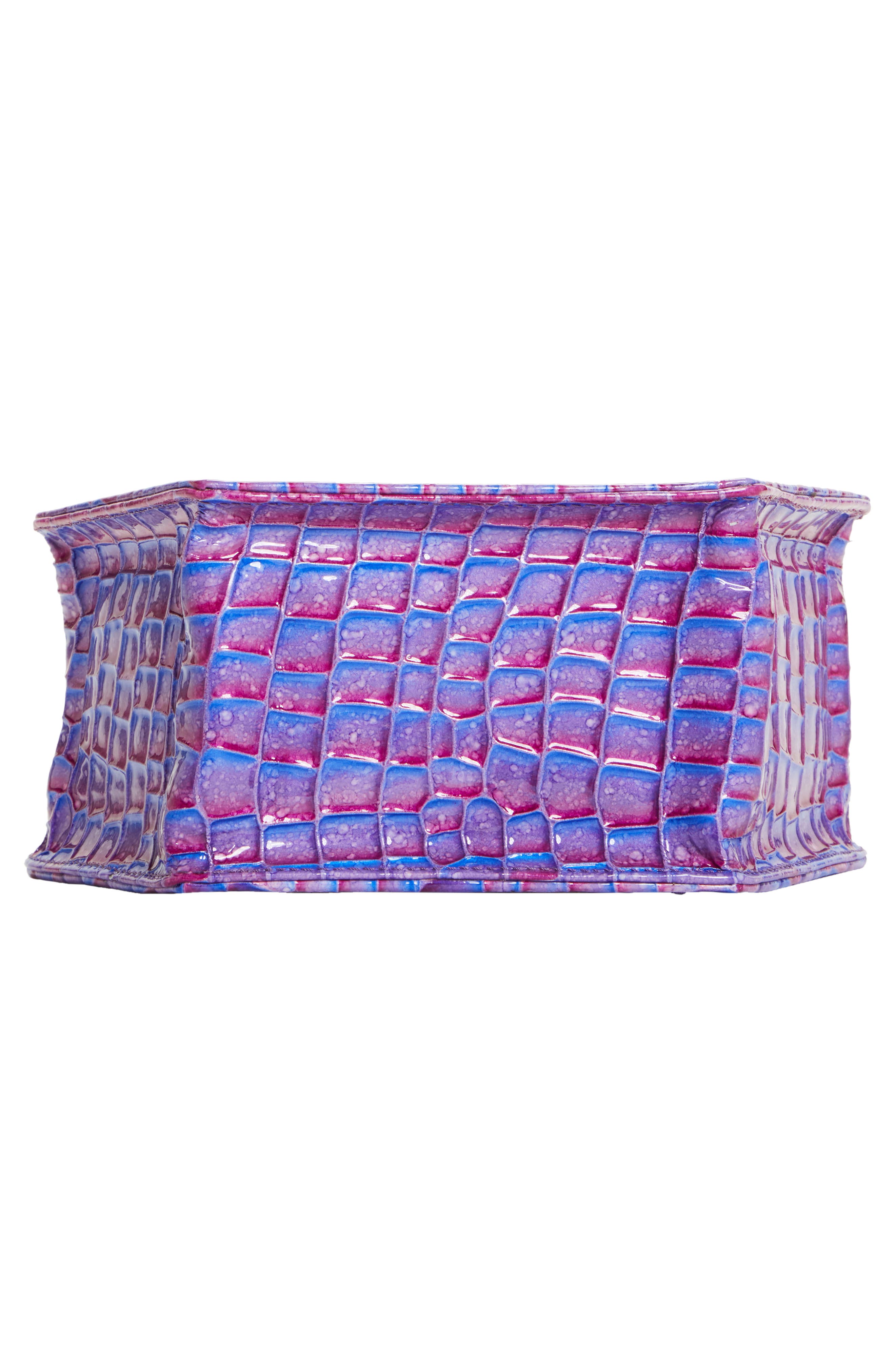 Anima Iris Zuri Croc Embossed Leather Top Handle Bag, Alternate, color, 