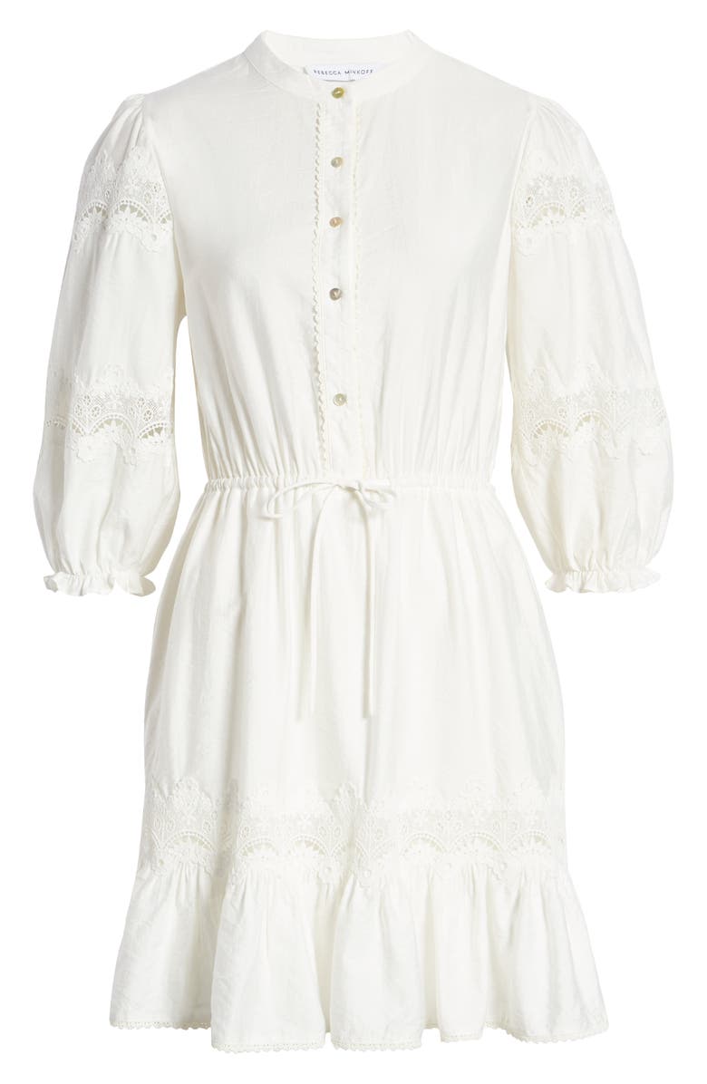 Rebecca Minkoff Elle Lace Inset Ruffle Hem Dress, Alternate, color, 