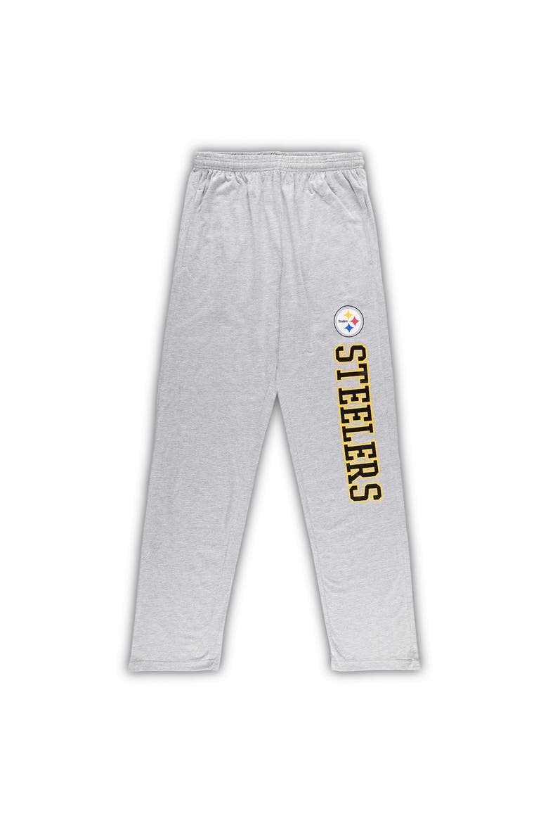 Men's Concepts Sport Black/Heather Gray Pittsburgh Steelers Big & Tall T-Shirt & Pants Sleep Set, Alternate, color, Black