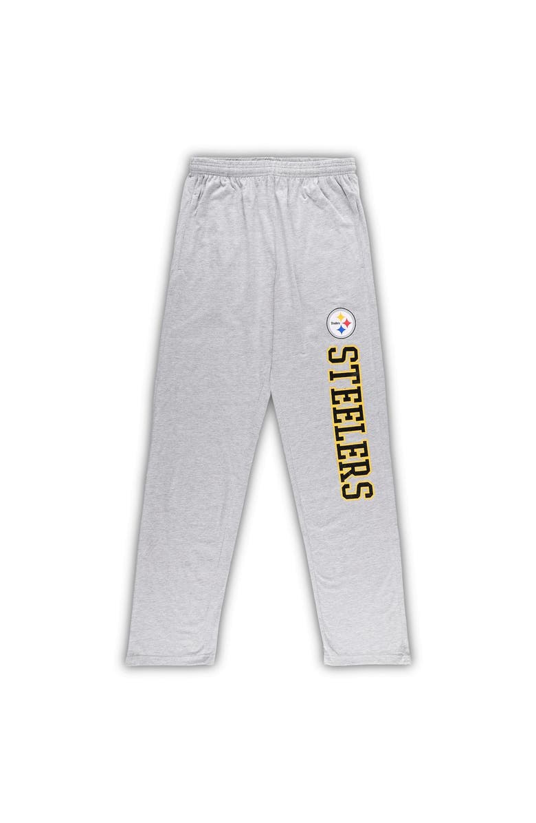 CONCEPTS SPORT Men's Concepts Sport Black/Heather Gray Pittsburgh Steelers Big & Tall T-Shirt & Pants Sleep Set, Alternate, color, 