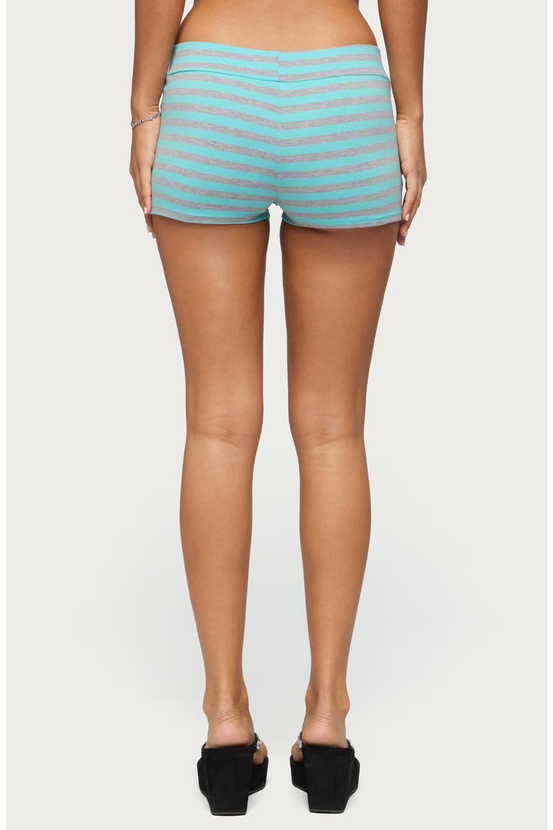 Delyla Stripe Micro Shorts, Alternate, color, AQUA