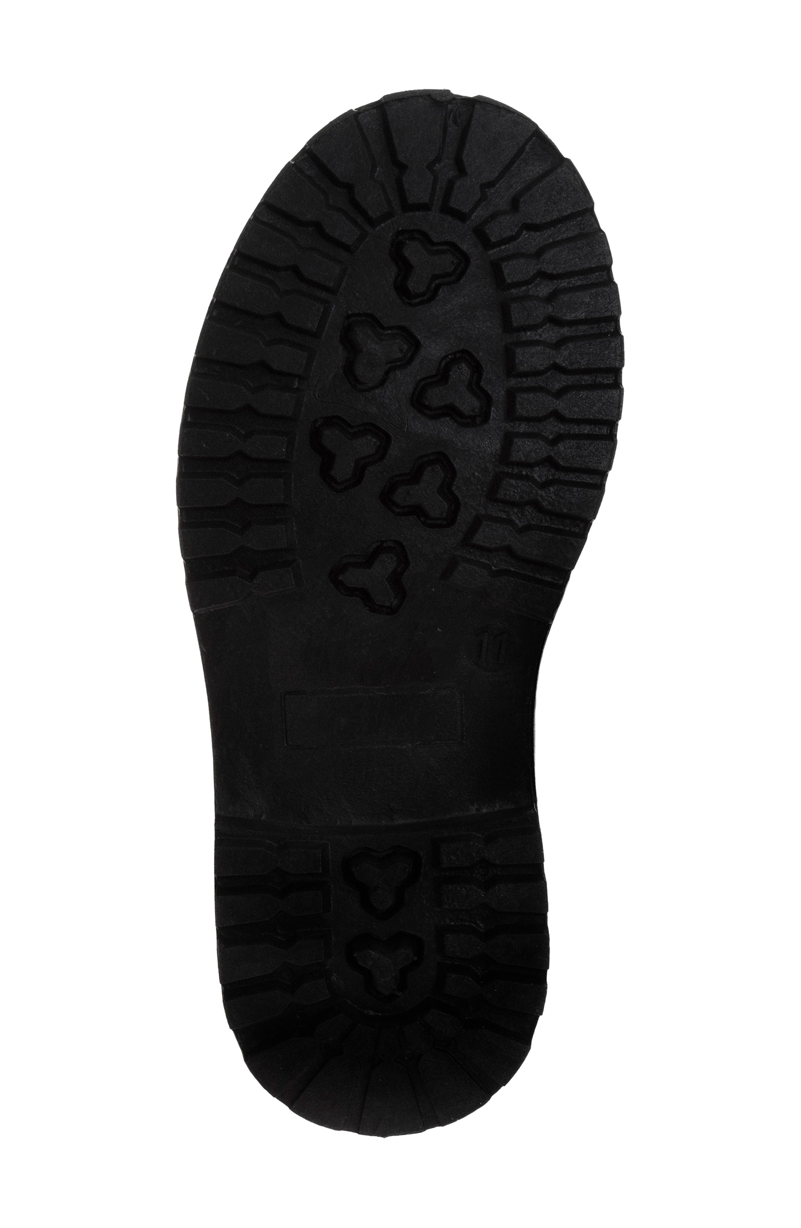Kids' Faux Leather Combat Boot, Alternate, color, BLACK