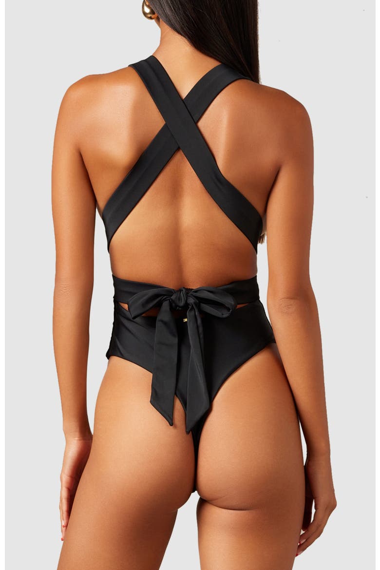 Ethos One-Piece Swimsuit, Alternate, color, Black