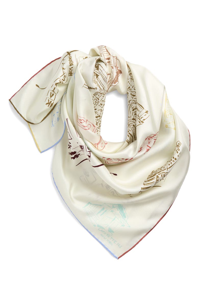 Lafayette 148 New York Manhattan Print Cashmere & Silk Square Scarf, Alternate, color,