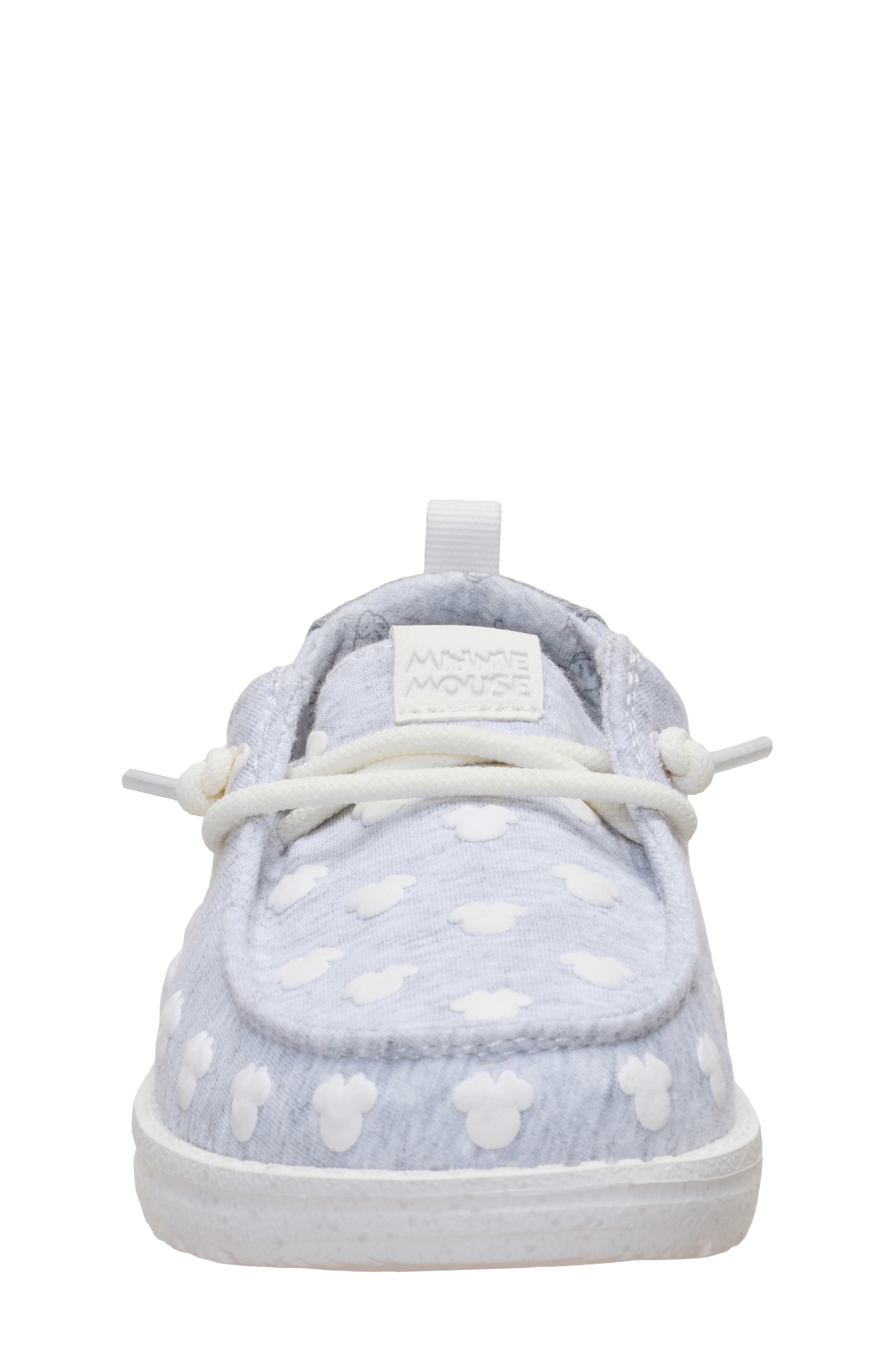 Kids' Wendy Minnie Mouse Jersey Slip-On Sneaker, Alternate, color, GREY
