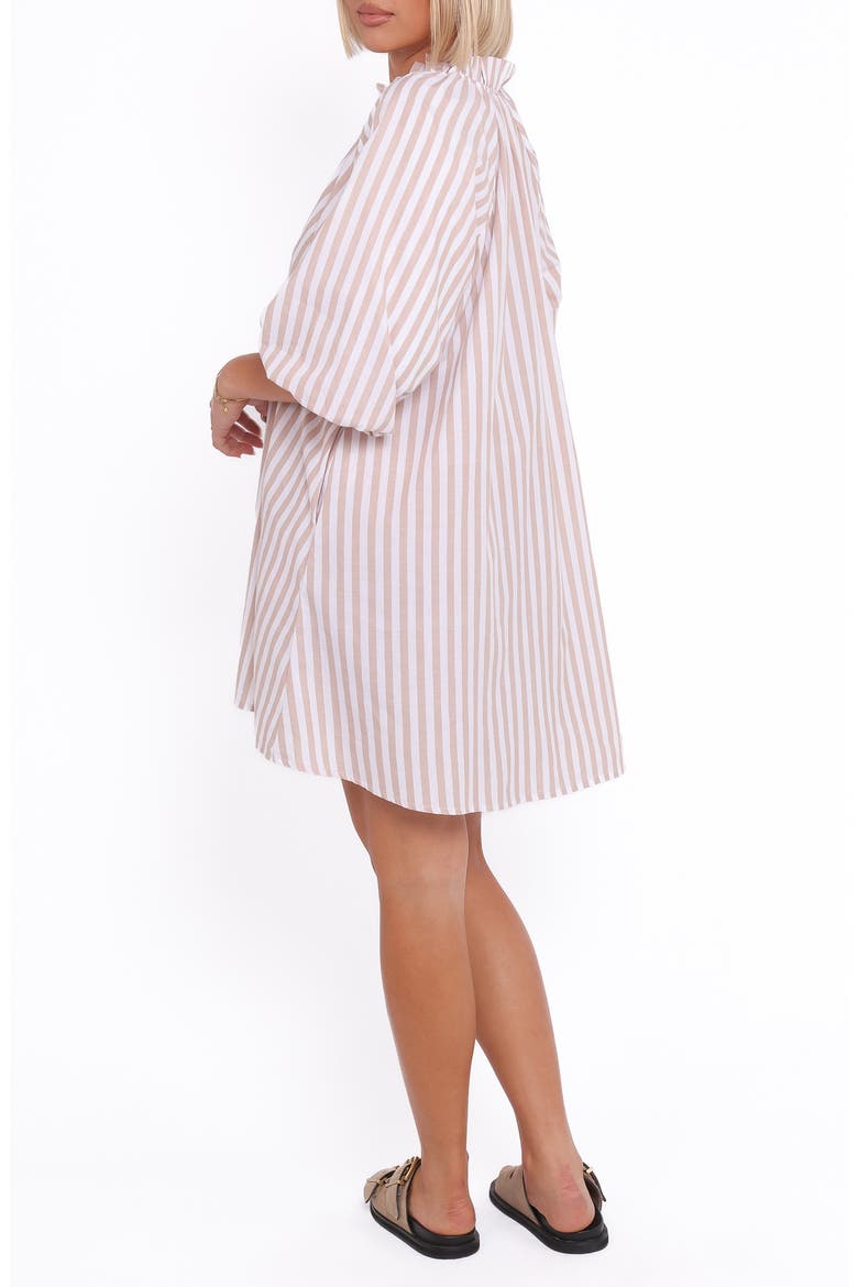 Doran Stripe Cotton Minidress, Alternate, color, BEIGE WHITE