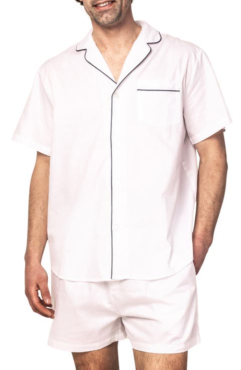 Contrast Piping Cotton Short Pajamas