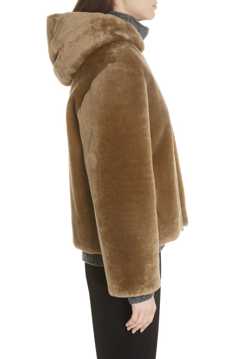 Plush Fleece Zip Front Hoodie, Alternate, color, CAMEL