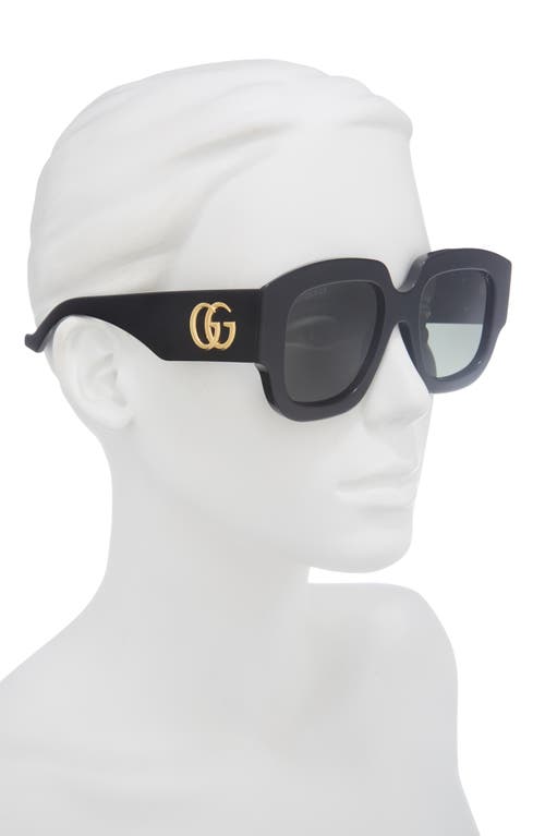 Gucci 52mm Oversize Sunglasses In Black