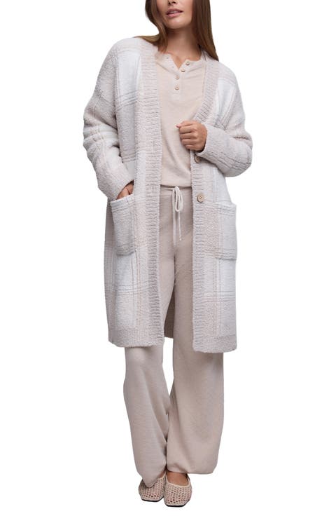 CozyChic® Buffalo Plaid Long Cardigan