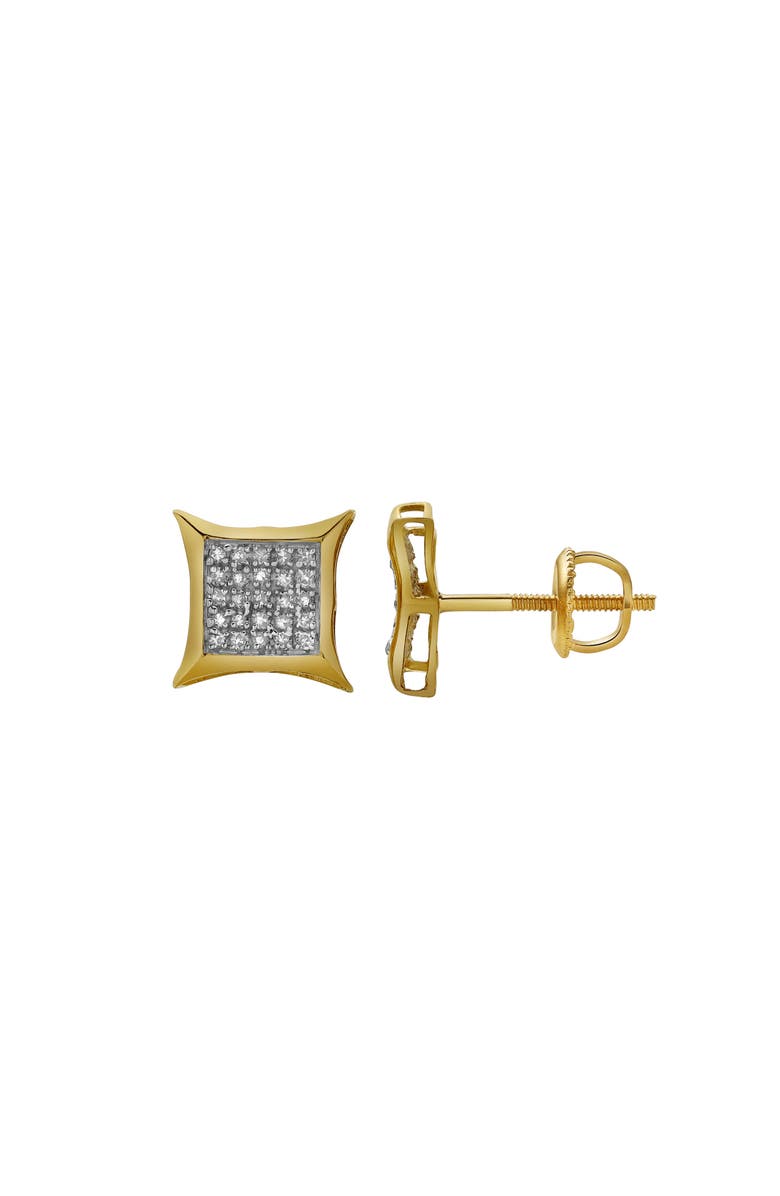 LuvMyJewelry Belejar 10K Yellow Gold Diamond Unisex Earrings - 0.12 Cts, Alternate, color, 
