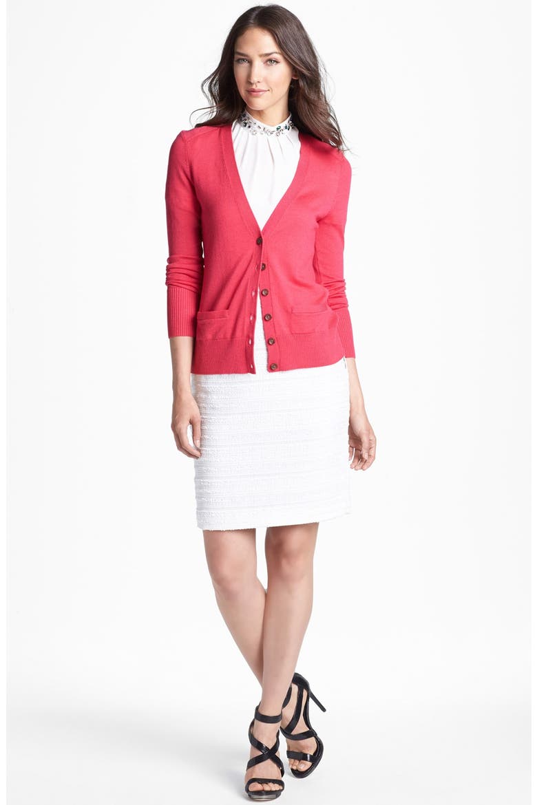 Textured Pencil Skirt, Alternate, color, CREAM CLOUD