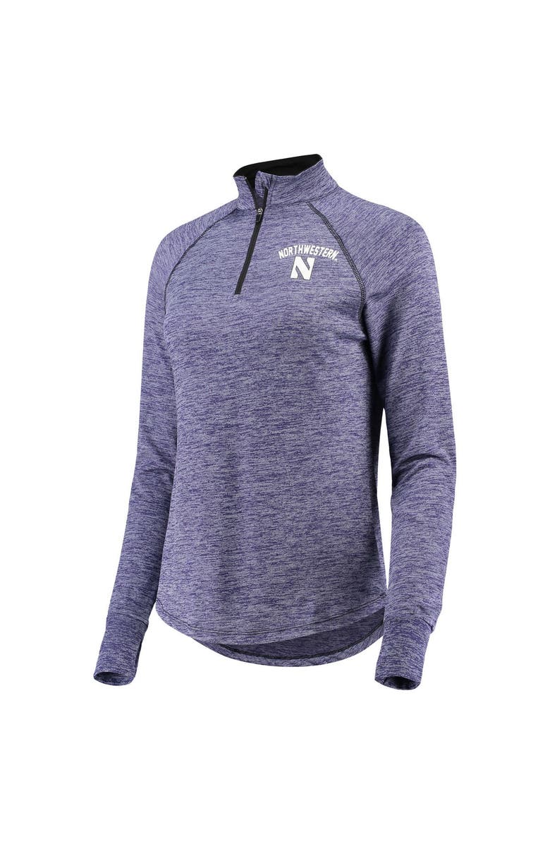 COLOSSEUM Women's Colosseum Purple Northwestern Wildcats Bikram Lightweight Fitted Quarter-Zip Long Sleeve Top, Alternate, color,