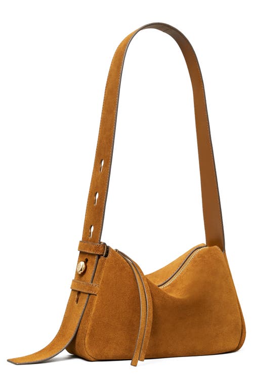 Tory Burch Small Romy Suede Shoulder Bag In Brown